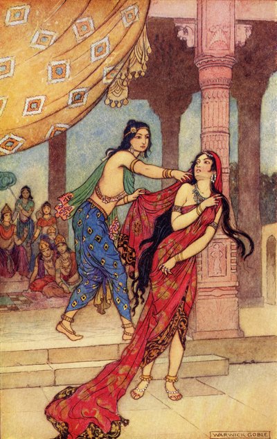 The Ordeal of Queen Draupadi by Warwick Goble